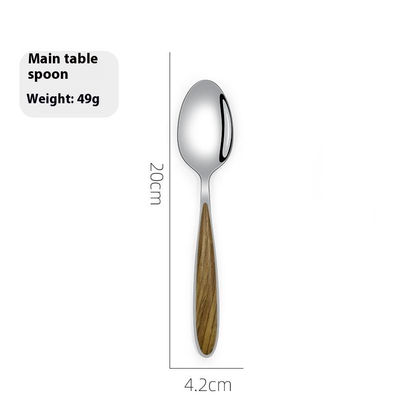 Oak Wood Grain Main Meal Spoon