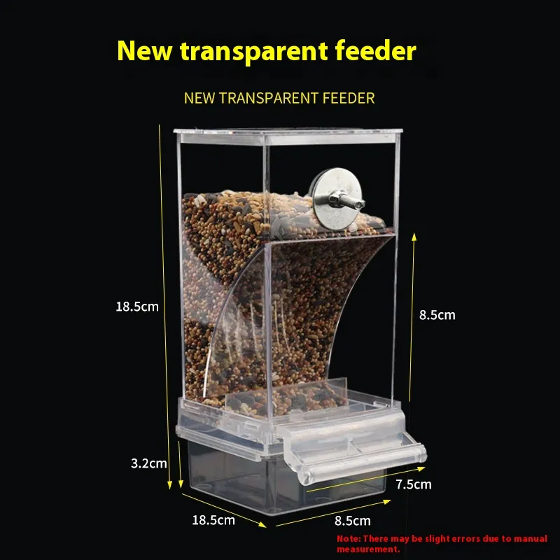 Transparent Automatic Plug-in Bird Food Container - Transparent