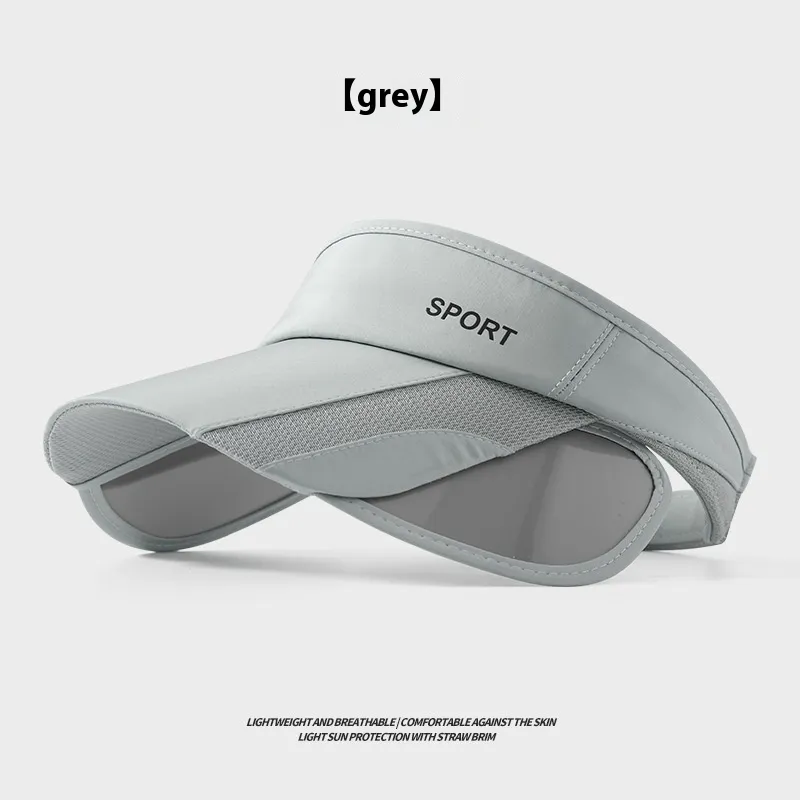 Sun Hat Summer Big Along The Anti-Ultraviolet Sun Hat Biking Sun Protection Sun Hat Outdoor Hollow Top Hat - 2868 Gray