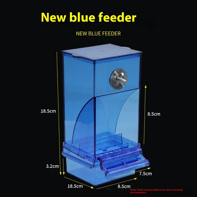 Transparent Automatic Plug in Bird Food Container Blue - Shop at LoveMi