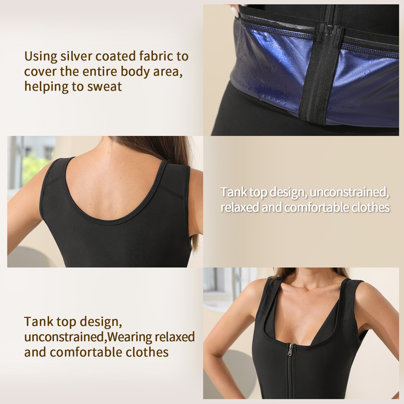 Zip Vest Shapewear Storm Sweatshirt for Women. Product information: Material:Polyester Packing list: Top*1 Product Image: [Image of a Zip Vest Shapewear Storm Sweatshirt for Women made of Polyester]