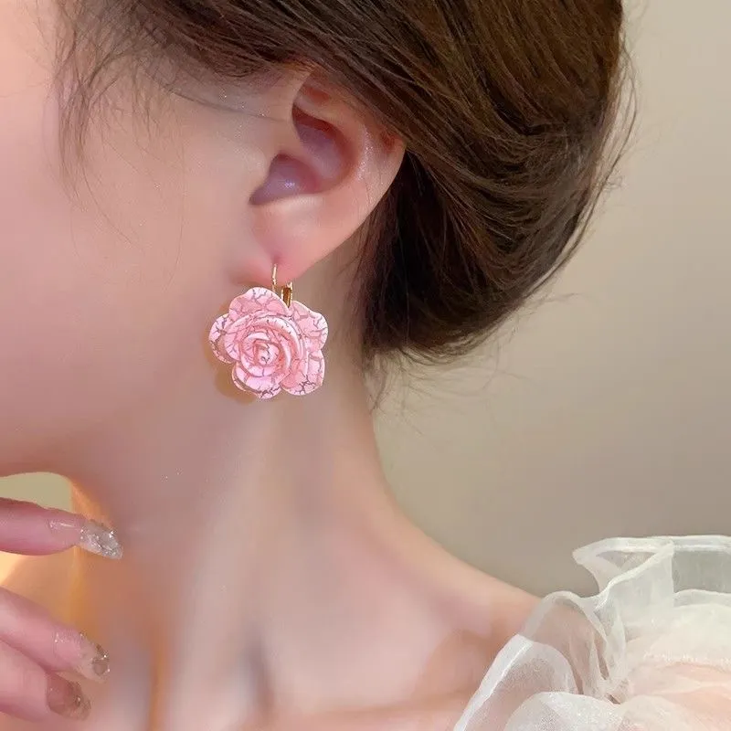 Resin Flower Earrings Fashion Girl