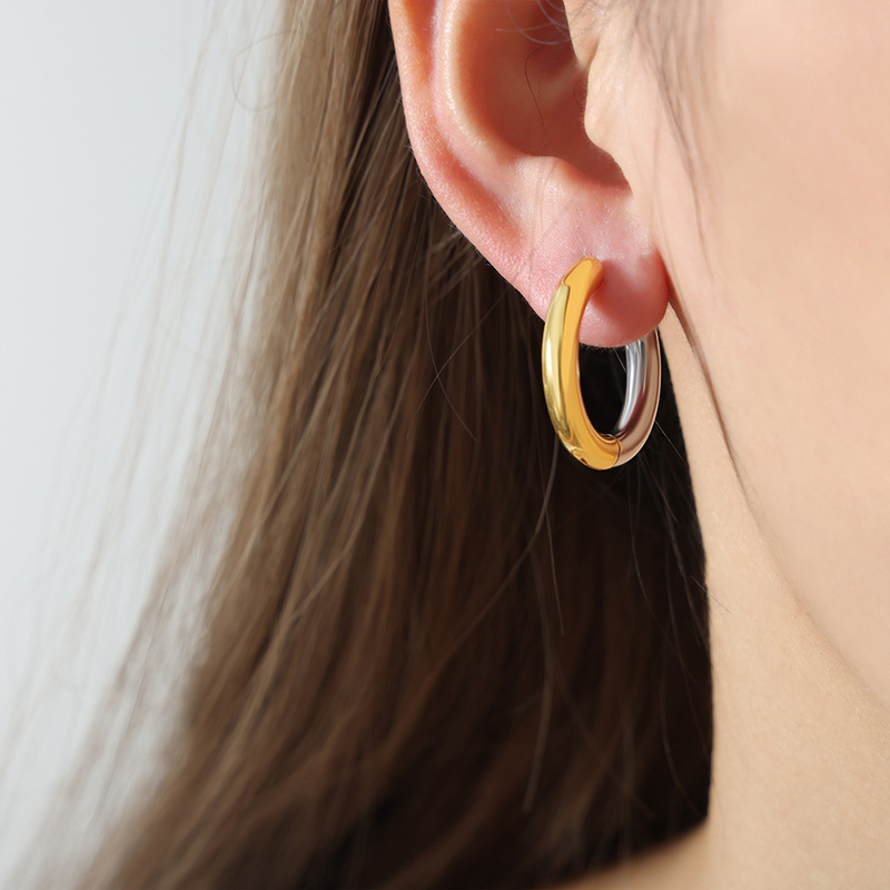 Steel Gold Earrings