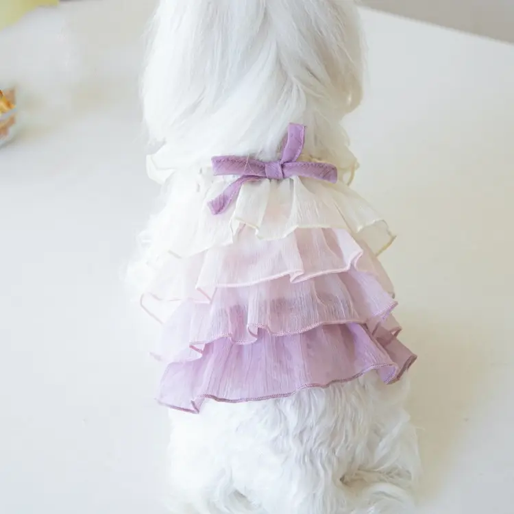 Color Gradient Cake Dress Pet Dog Clothes