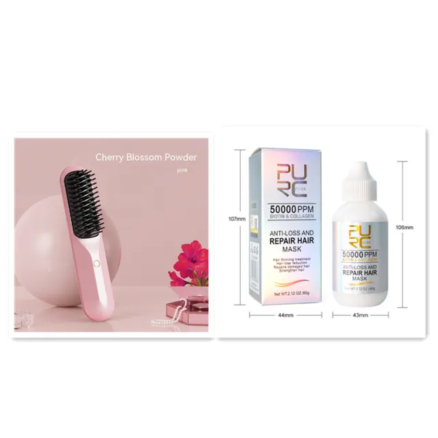 Wireless Straight Comb Portable Quick heating Direct Hair Charging Straight Comb Pink - Shop at LoveMi