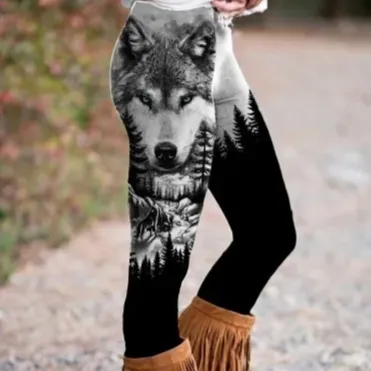 Sale 3D Digital Three-dimensional Printing Warm Women's Leggings - 2023100007S