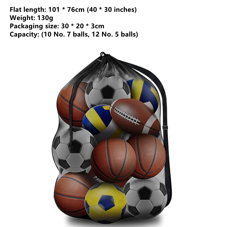 Heavy Mesh Basketball Football Volleyball Rugby Ball Net Pocket Ball Bag Buggy Bag source detail image 5