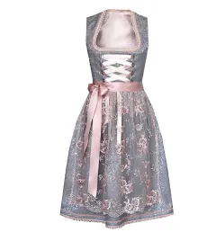 Beer Festival Women's Skirt Square Collar Waist Lace Up Lace - Pink - View 1