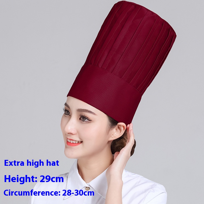 Wine Red Extra High Chef Cap