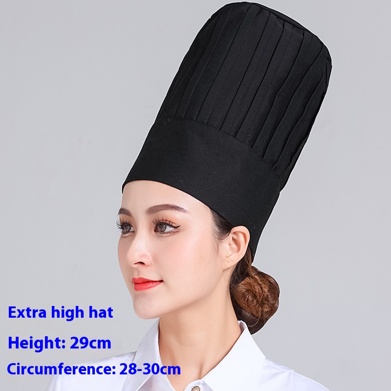 Black Extra High Chef Cap