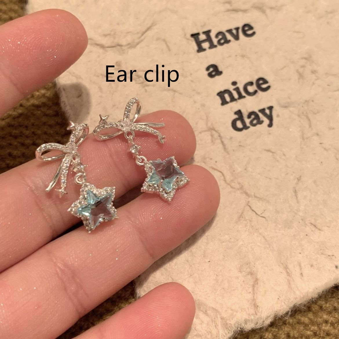 A Pair Of Blue Ear Clips