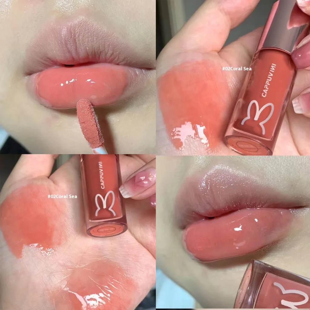 Cappuvini Carbuweini Pink Rabbit Lip Gloss Moisturizing And Nourishing Care - 2 Coral Sea