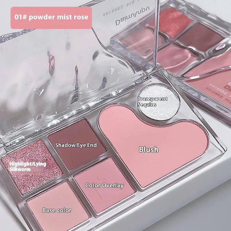 DaimAnpu Six Colour Eyeshadow Palette Blush Repair Highlight Brightening - 14G