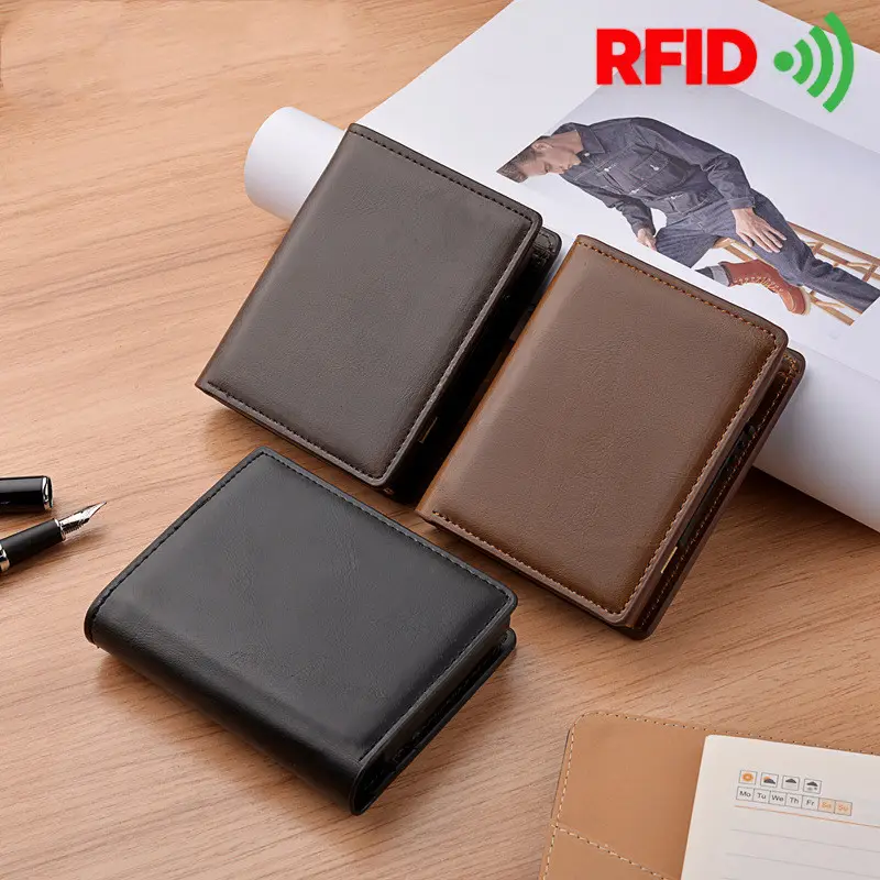 Men's Short Automatic Pop-up Aluminum Alloy Card