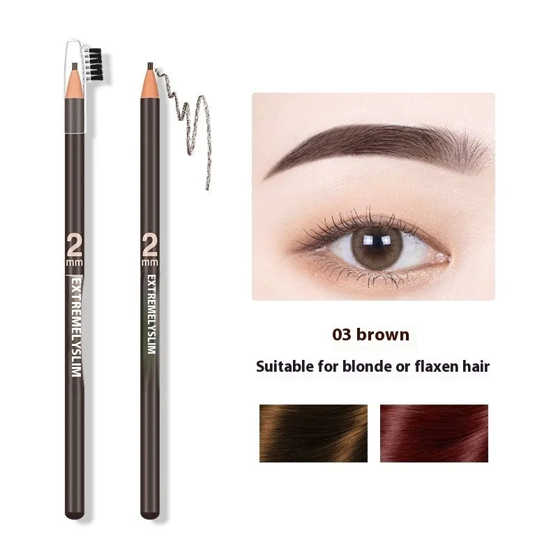 Wooden Hard Core Line Drawing Eyebrow Pencil Waterproof Not Smudge - 03 Brown