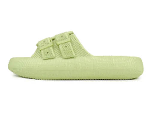 New Type Of Feet Feeling Velcro Thick Bottom Slippers For Women's Summer - Green