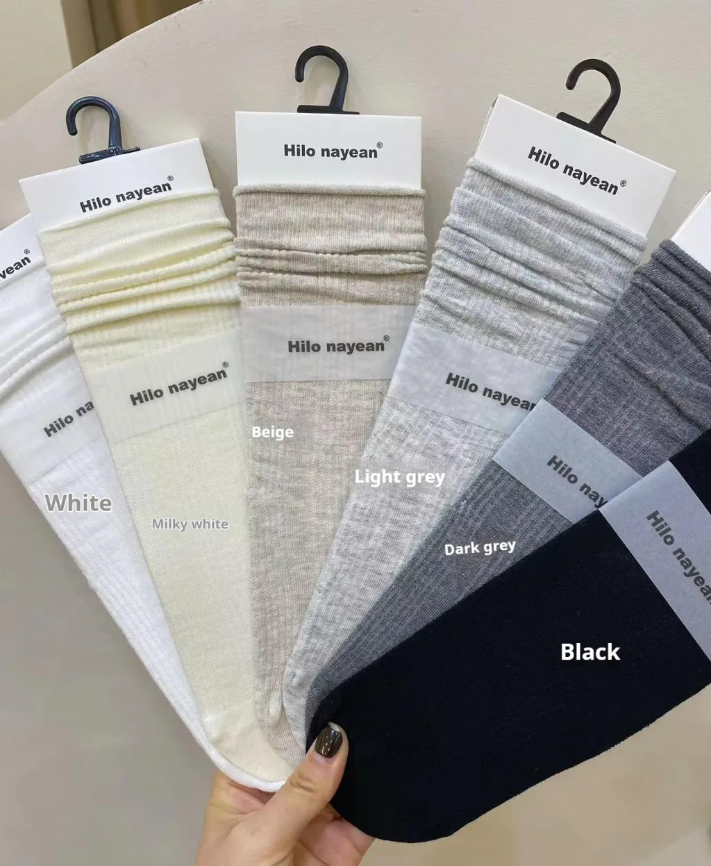 Boneless Hollow Mesh Cotton Female Middle Tube Socks - Dark Gray