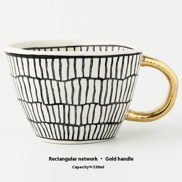 Geometric Hand Pinch Irregular Wide Mouth Ceramic Cup M - Shop at LoveMi
