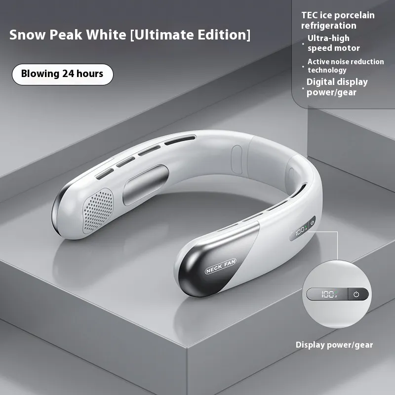 Usb Mini-portable Digital Display Bladeless Halter Fan