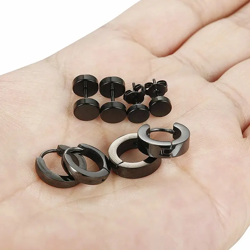 Stylish Round Dumbbell Set Stainless Steel Studs