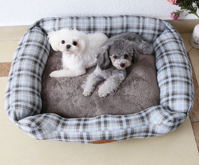 Small Plaid Gray Blue