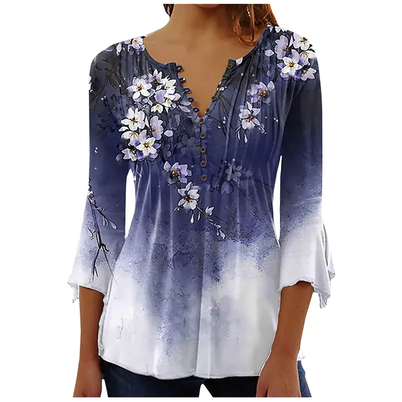 Fashion Casual Women's Versatile Shirt - Dark Blue