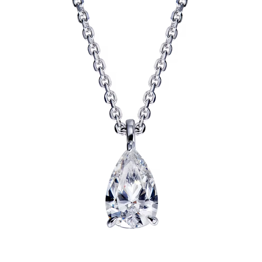 925Silver Droplet Diamond Neckalce