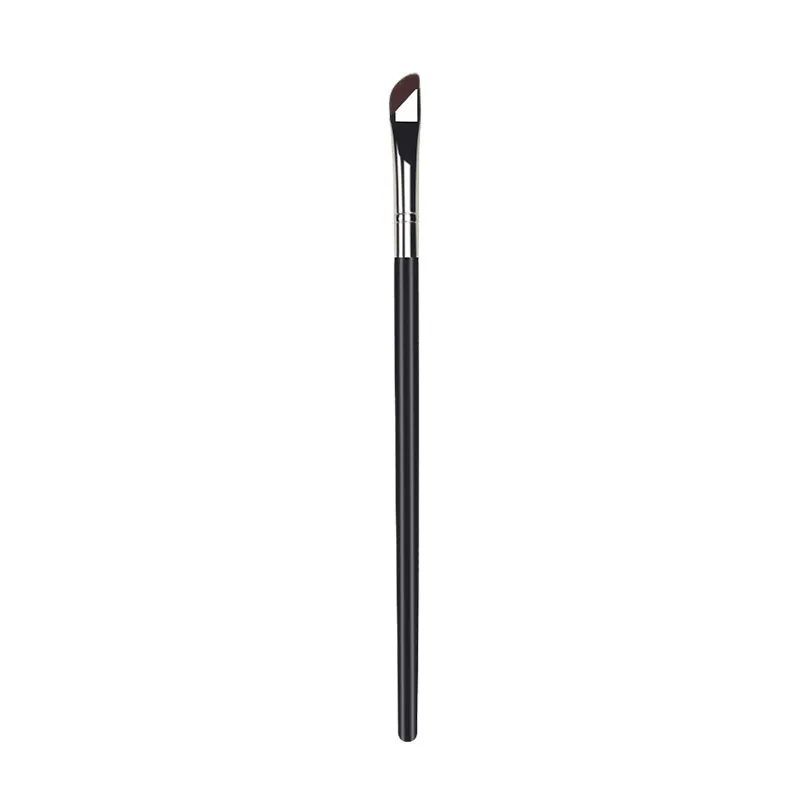 Single Flat Head Oblique Angle Eye Beauty Brush - Sickle Brush Black