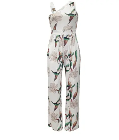 Women's Fashion One-shoulder Print Temperament Jumpsuit