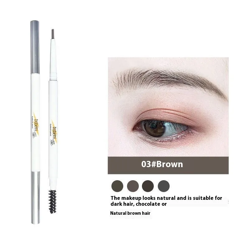 Double-headed Eyebrow Pencil Waterproof And Sweat-proof Durable - 3 Brown Triangle Core