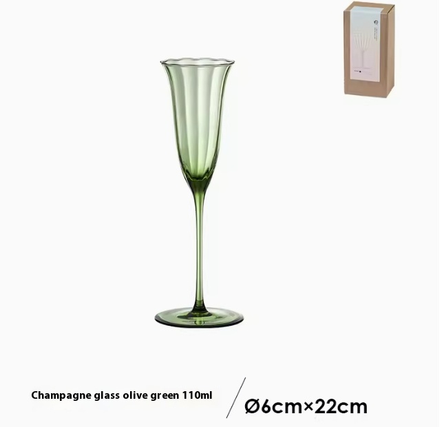 Champagne glass Olive green 11