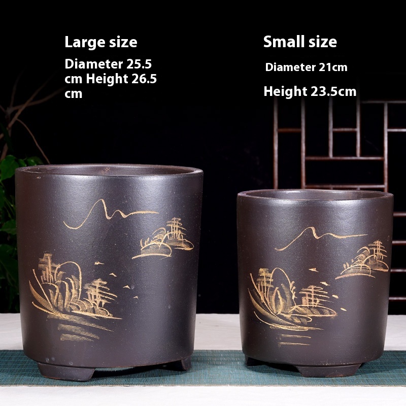 2 black spray bucket sizes