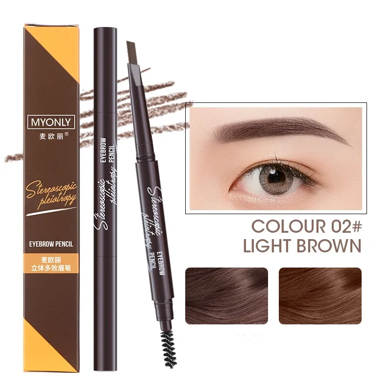 Three-Dimensional Multi-Effect Eyebrow Pencil Double-headed Triangle - Light Coffee