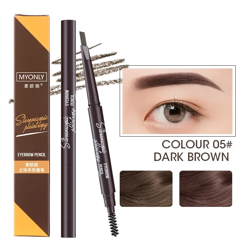 Three-Dimensional Multi-Effect Eyebrow Pencil Double-headed Triangle - Deep Coffee