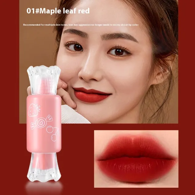 LaMeiLa Velvet Matte Discoloration Resistant Velvet Glass Lip Lacquer 10781 Maple Leaf Red - Shop at LoveMi