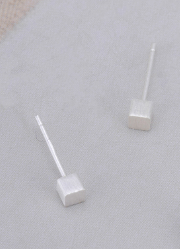 Small Square Brushed Earrings