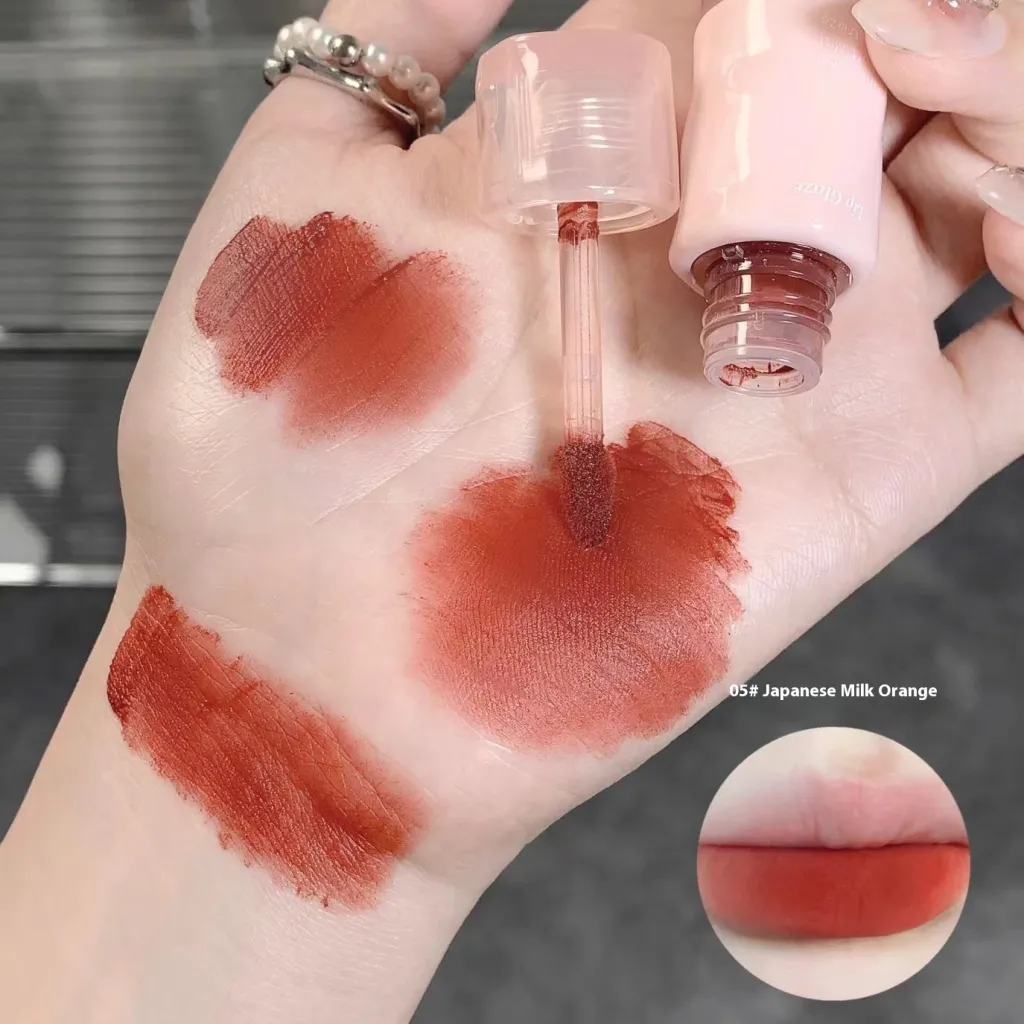 Light Sweet Soft Lacquer Makeup Color Rendering Matte Finish No Stain On Cup Velvet Lip Mud - 05Th Mixed Milk Orange