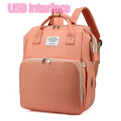 Backpack Large Capacity Multifunctional Foldable Mother Backpack - Pink - View 1