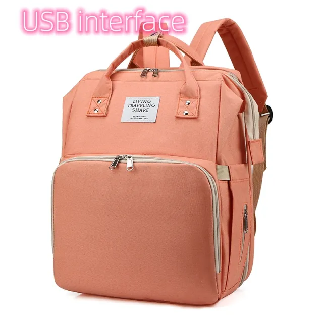 Backpack Large Capacity Multifunctional Foldable Mother Backpack Pink - Shop at LoveMi