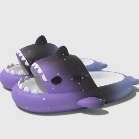 Gradient Shark Slippers 4cm Thick Bottom Shit Feeling