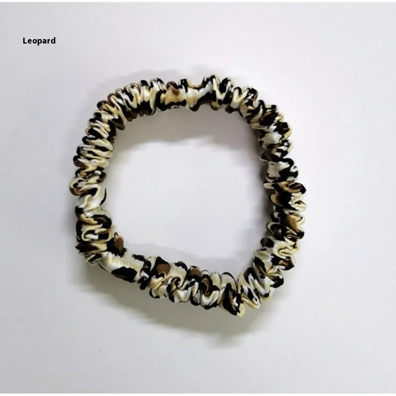 Silk Fine Hair Band Multicolor Does Not Hurt Hair Elastic Hair Band - Leopard Print