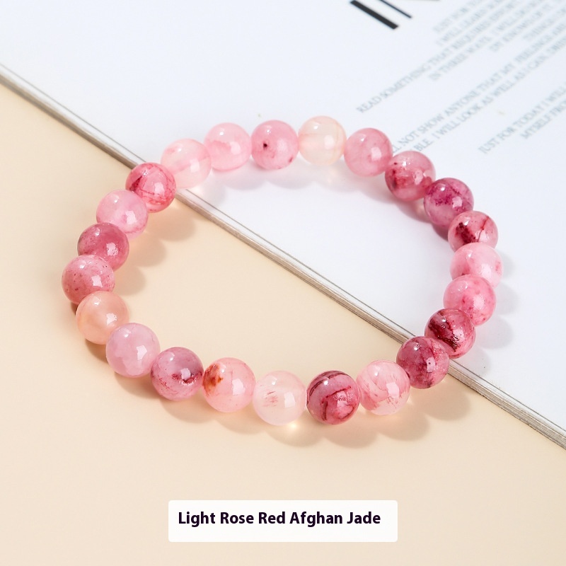 Light Rose Red Jade Bracelet