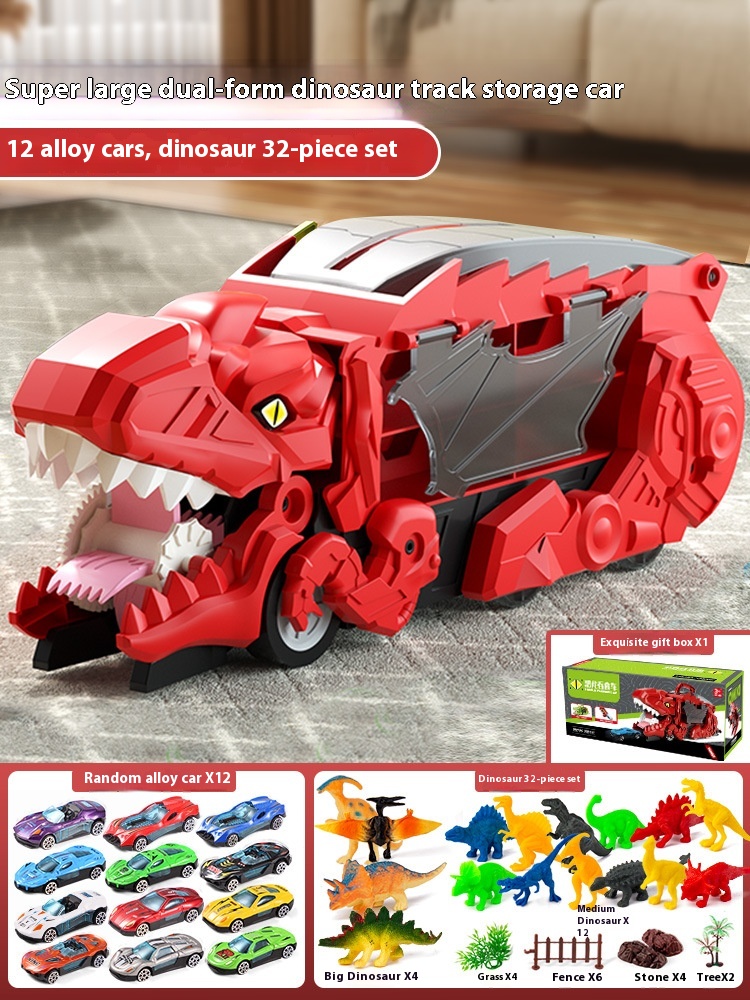 Red With 12 Cars 32 Dinosaurs