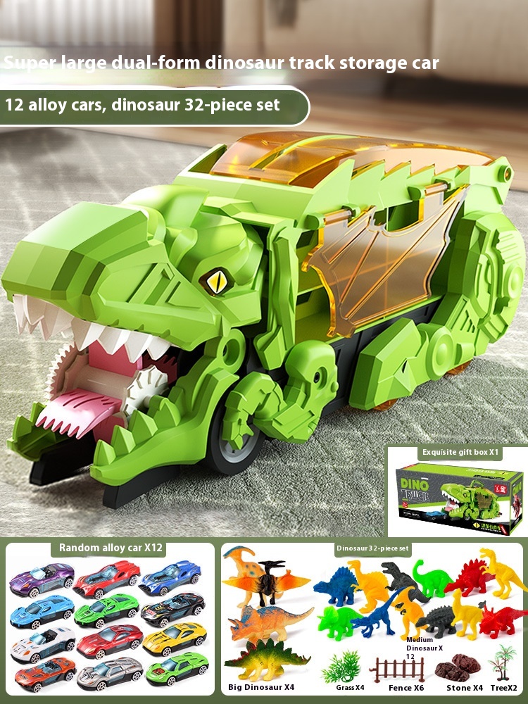 Green with 12cars 32dinosaurs