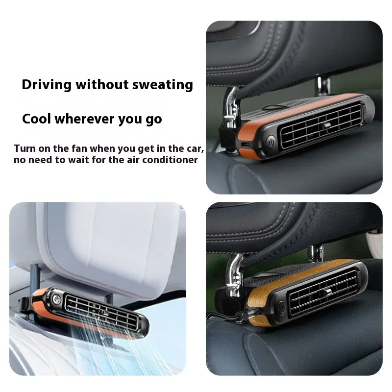 Car Seat Headrest USB Cooling Fan with 3 Speed Settings