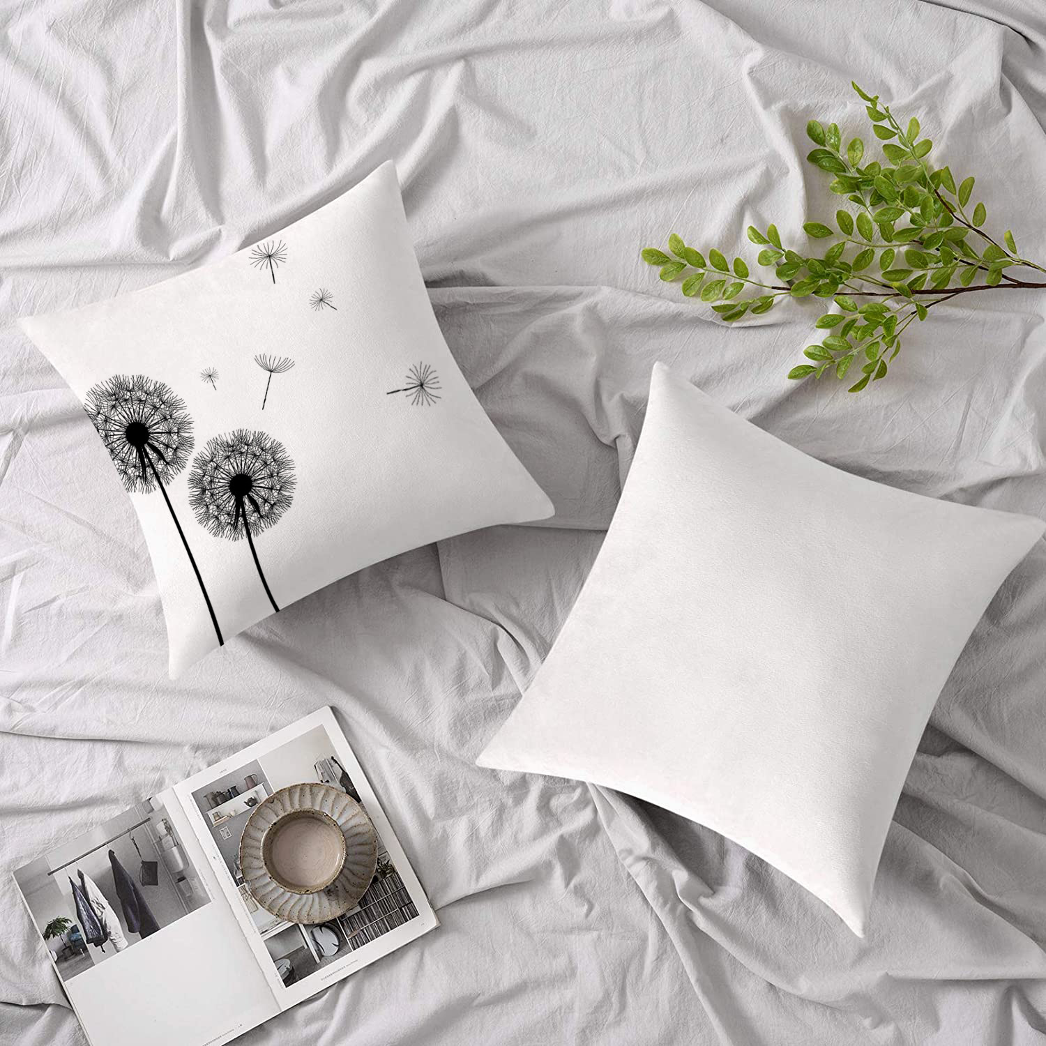 Beautiful Dandelion Printed Linen Pillow Cover Home Sofa Bedroom Cushion Cover