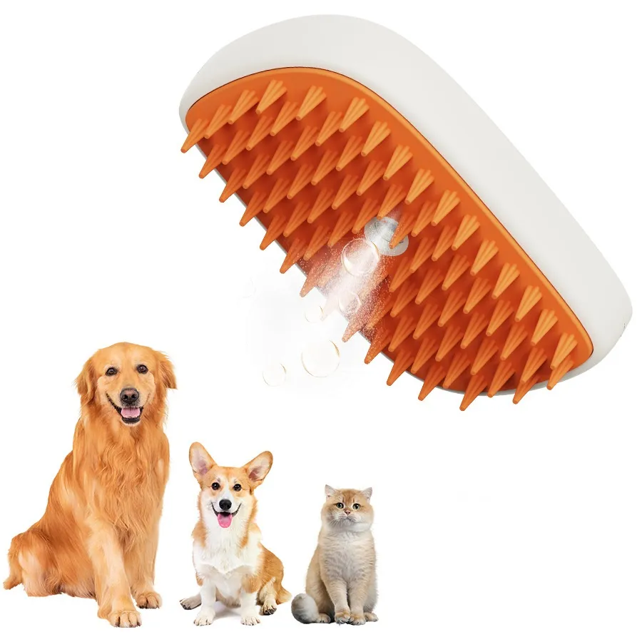 USB Rechargeable Pets Steam Brush Spray Massage Comb Pet Grooming Tools Cat Steam Comb Pet Products – image 2