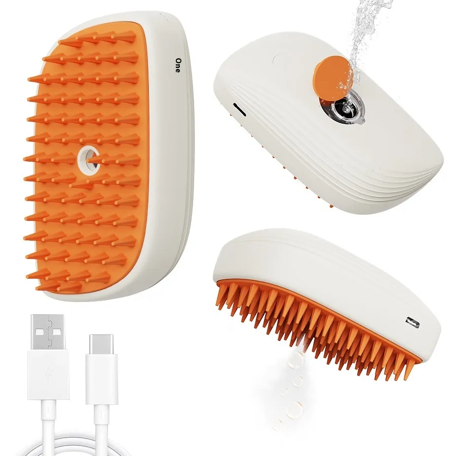 USB Rechargeable Pets Steam Brush Spray Massage Comb Pet Grooming Tools Cat Steam Comb Pet Products – image 4