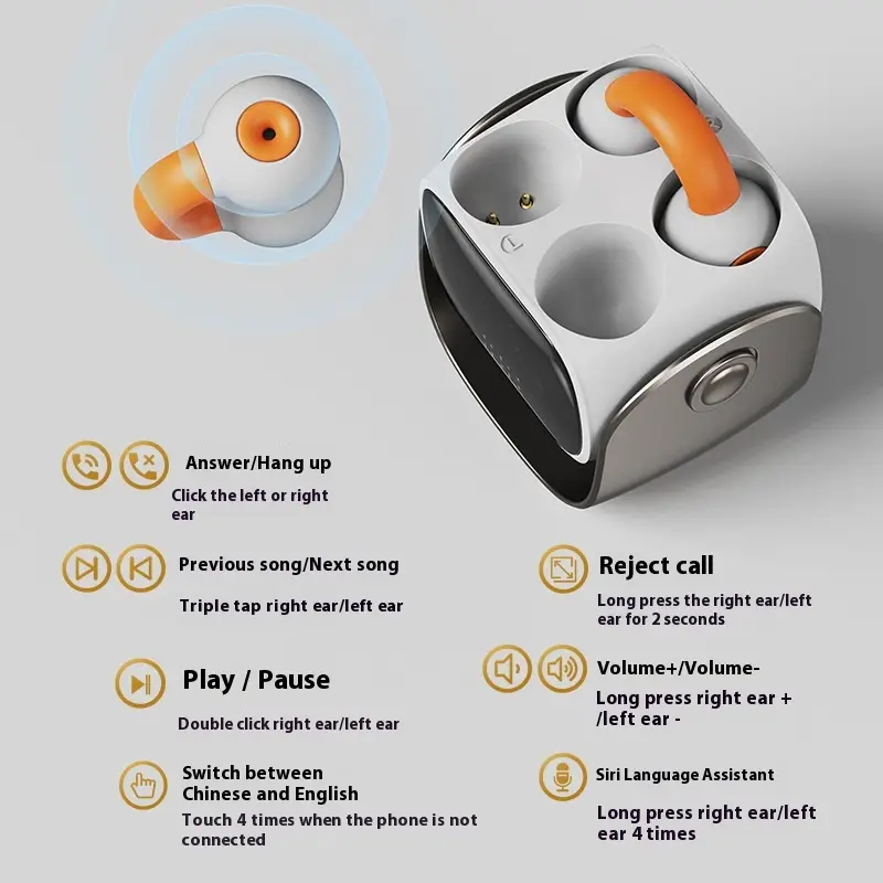 Clip-on Bluetooth Headset Sports Running Earphone