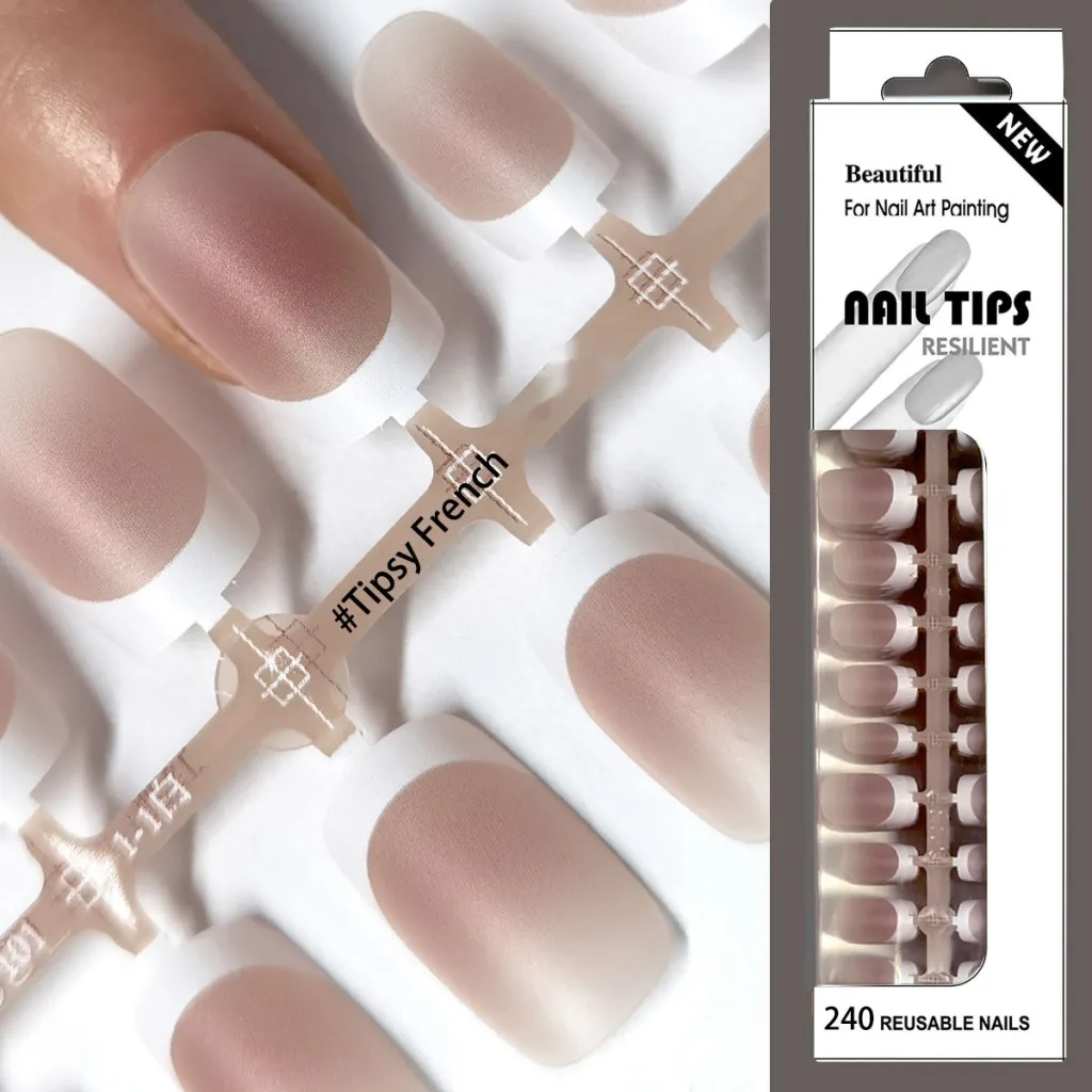 Frosted Nail Tip Sub-size Wear European Square - 06 French Tipsy 240 Pieces